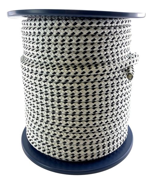 10mm White and Black Double Braid Polyester Rope x 100 Metres, Quality Docklines — image 1