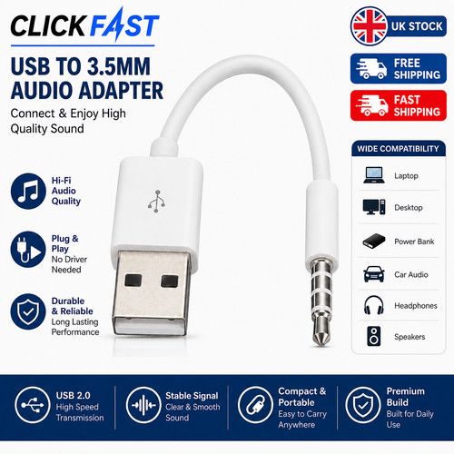 USB CHARGER SYNC DATA CABLE FOR iPOD SHUFFLE 3G 3RD 4G 4th 5G 5th GEN GENERATION