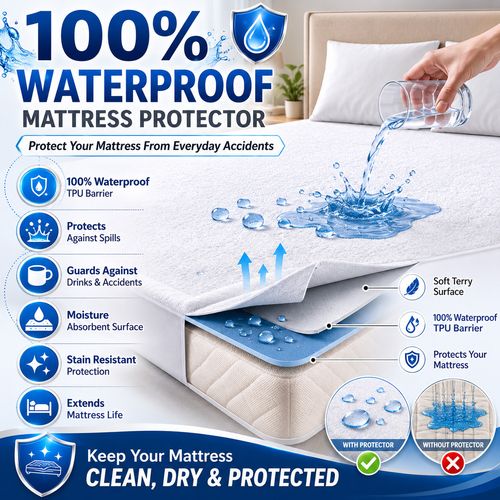 Waterproof Mattress Protector Double Extra Deep 30cm Non Noisy Fitted Bed Sheet — image 11