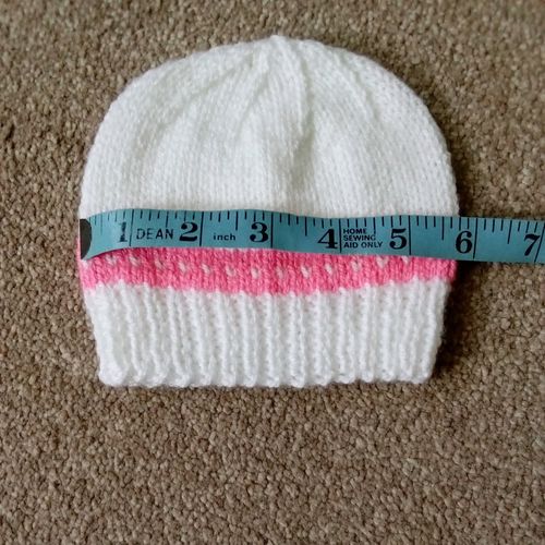 Hand Knitted Baby Hat and Mitten Set White, 0-3 Months — image 4