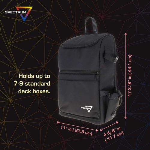 BCW Black Trading Card Spectrum Backpack Holds 7–9 Deck Deck boxes Playmat Strap — image 1
