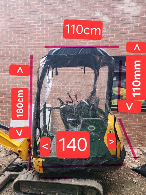 For jcb 8014 Excavator Windproof Warm Awning PVC Cover With Window — image 1
