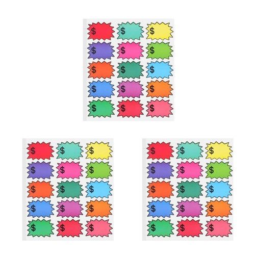 Ample Quantity Reusable Retail Store Price Tags Colorful Adhesive Price Stickers