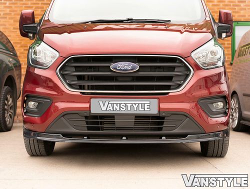 FITS FORD TRANSIT CUSTOM 18 23 LOWER ABS GLOSS BLACK SPLITTER SPOILER BUMPER LIP — image 3