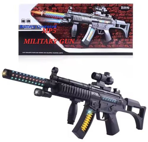 Kids Mp5 Squid Gun Flashing Lights & Sounds Boys Girls Army Role Play Uk — image 4