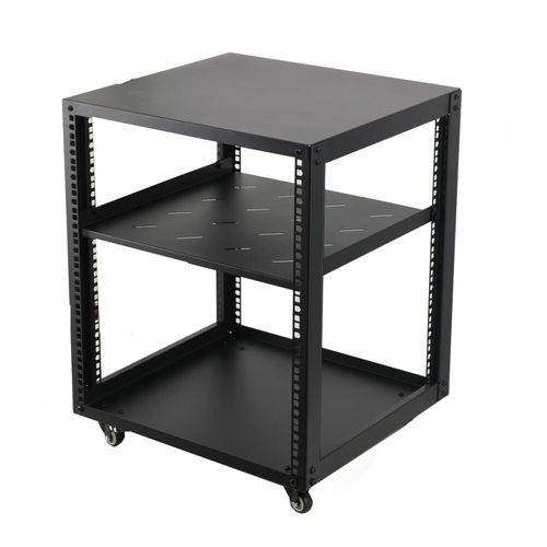 12U 19" Rackmount Server Frame Network Cabinet Open Frame Server Rack Black — image 2