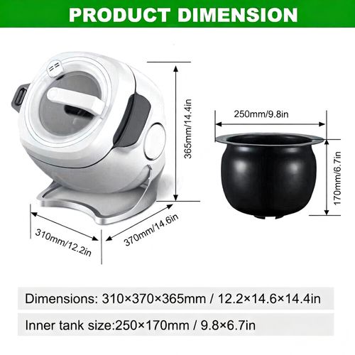 360° Roller Automatic Stir Fry Machine Smart Auto Cooking Machine 6L Mult-Modes — image 2
