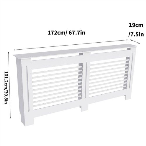 Radiator Cover 92/100cm Tall Cabinet MDF Wood Painted Grill Shelf Home Furniture