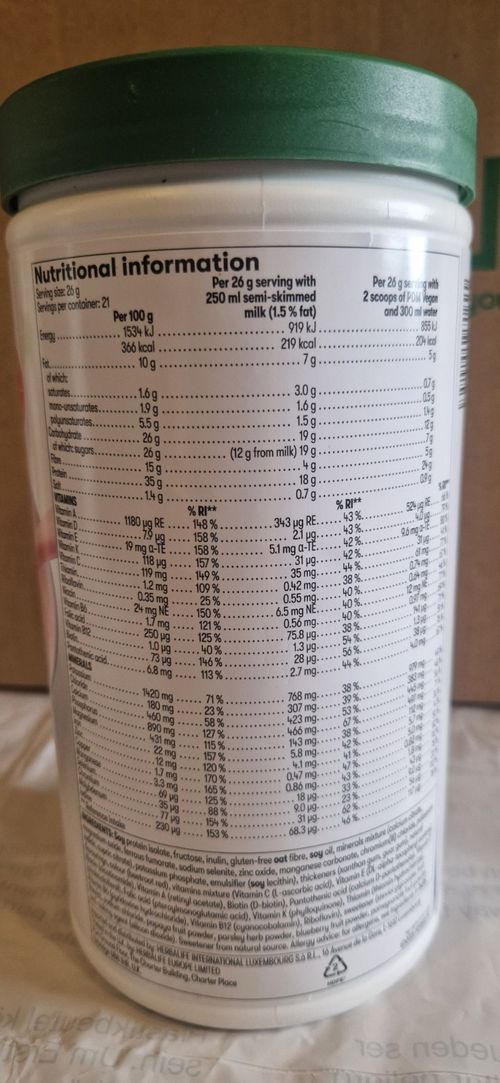 Herbalife Formula 1 Shake Powder Strawberry & Watermelon 550g Vegan GF — image 3