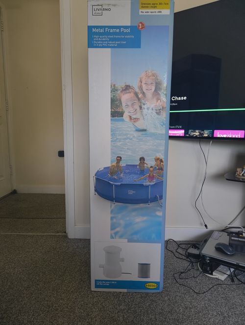 10FT Brand New Metal Frame Ground Swimming Pool 300cm x 76cm with PUMP & FILTER — image 3