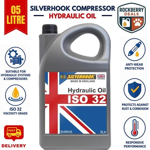 Silverhook 5 Litre Hydraulic Oil ISO-32 Anti-Wear Fluid Compressor 5L