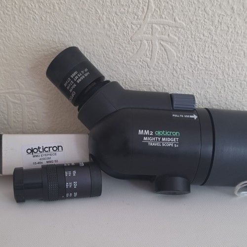 Opticron MM2 Mighty Midget Travel Scope 52 27x 52mm  With Eye Piece In Black