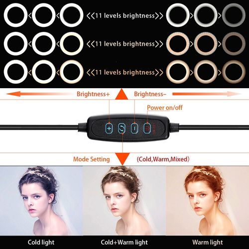 10" LED Ring Light with Tripod Stand Phone Mount for YouTube Makeup Video Live — image 4
