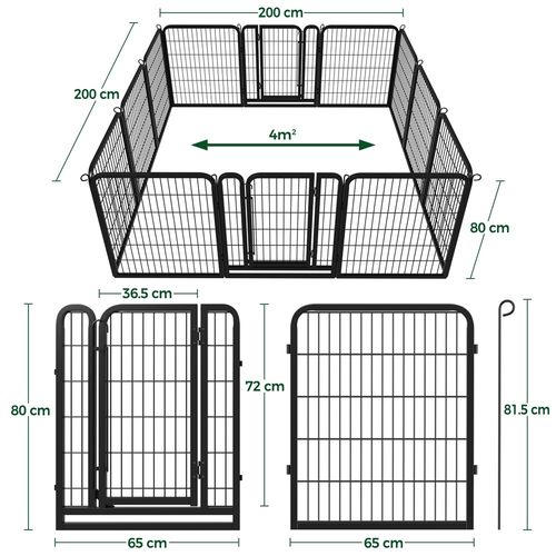Metal Dog Playpen Foldable Puppy Exercise Pen Pet Fence for Medium/Large Animals — image 2
