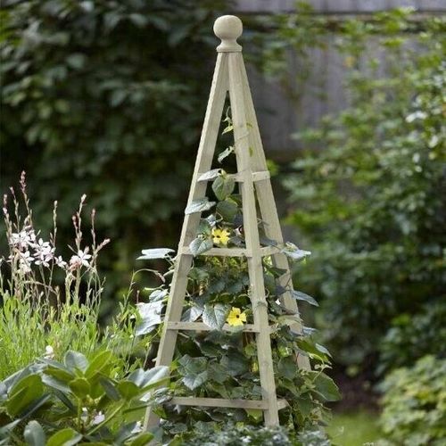 1.9m Garden Wooden Obelisk Pyramid Plant Support Trellis Climbing Frame Outdoor — image 4