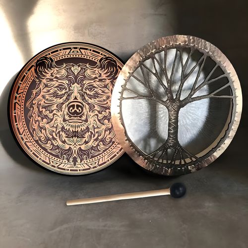 Handmade Bear Shamanic Drum Shaman Drum Spirit Music Hand Drum Adult Shaman Drum — image 3