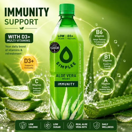 SIMPLEE Aloe Vera Drink Juice With Bits Immunity Drinks 500ml (Pack of 12) — image 11