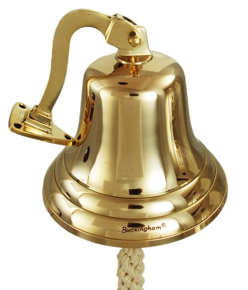 Solid Brass Large Ship Bell Pub Door Last Order School Dinner 6 by Buckingham — image 1