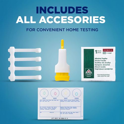Blood Type Test Kit Home Blood Group Testing Kit A, B, O Rhesus D Eldoncard - CE — image 5