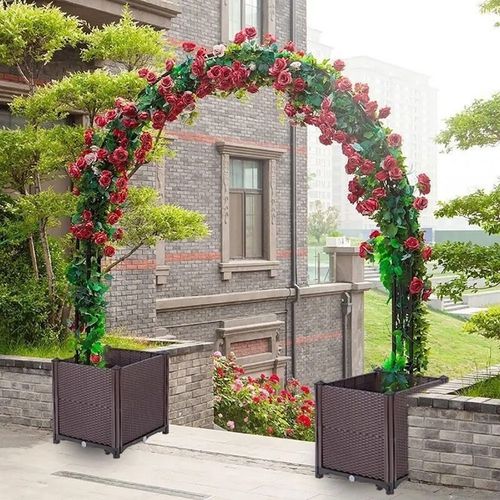 2.4 M Garden Arch Trellis Metal Tubular Frame Climbing Plant Archway Arbour UK🔥 — image 4