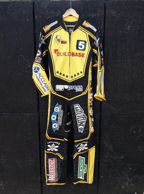 Coventry Bees speedway suit, speedway kevlars - used once