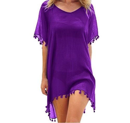 Womens Beach Cover Up Swimsuit Beach Holiday Dress Summer Bikini Swimwear Top UK — image 1