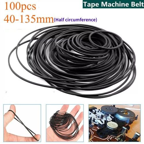 100pcs Universal 40-135mm Mix Cassette Tape Machine Belt For Recorder DVD drive