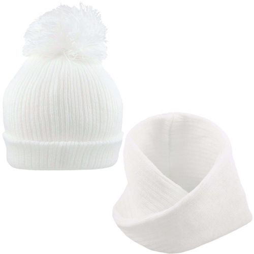 Baby Hat and Scarf Set Boy Girl Pom or Beanie Double Knitted Warm Snood 3-12 M — image 3