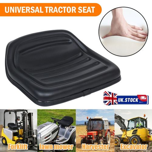 Black PVC Low Back Seat Pan for Ride on Lawn Mower Garden Tractor Universal UK — image 1