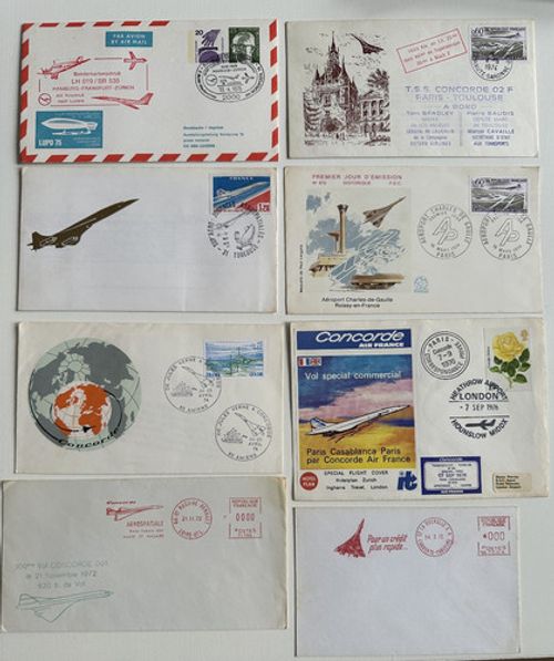 10x Concorde Receipts Aviation First Flight SST Collection FDC Vintage Lot
