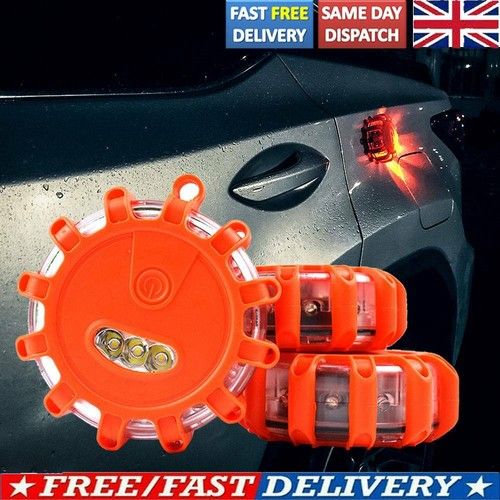 Led Road Flares Strobe Light Sos 3X Safety Car Warning Triangle Magnetic Amber