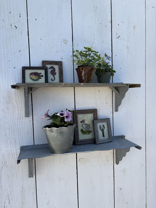 Vintage Metal Shelf With Scalloped Edge  — image 17