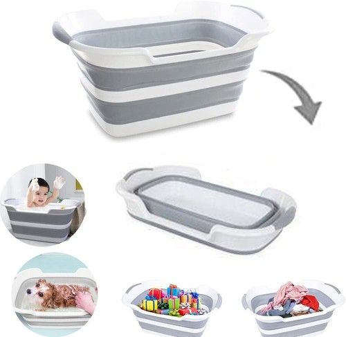Folding Baby Shower Bathtub Portable Pet Dog Bath Tub Laundry Storage Basket
