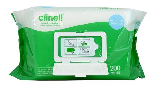 2 x CLINELL WIPES ANTIBACTERIAL WET WIPES KILLS 99.9% GERMS 200 WIPES PER PACK — image 11
