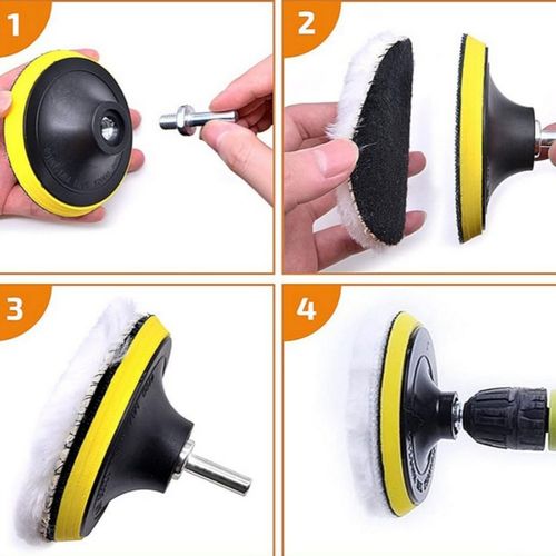 5pcs Wool Buffing Pads 6 inch Polishing Pad Polishing Buffing Pad Hook and Loop — image 9