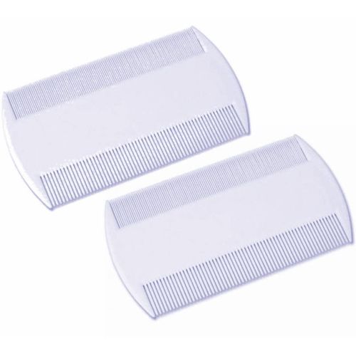 2 Pieces White Double Sided Nit Combs for Head Lice Detection  — image 1