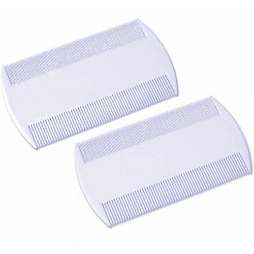 2 Pieces White Double Sided Nit Combs for Head Lice Detection 
