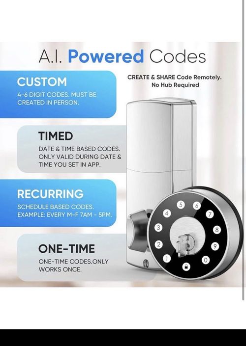 Sifely Smart Keypad Deadbolt Door Lock App Access Key Fob Silver/Black — image 3