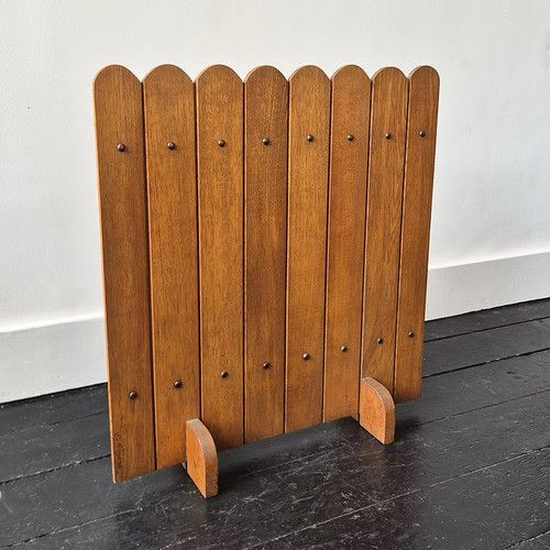 Vintage Arts & Crafts Screen or Fire Guard in Oak: 1920's Modernist Art Deco