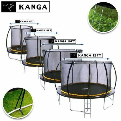 TRAMPOLINE KANGA PREMIUM 6FT 8FT 10FT 12FT WITH ENCLOSURE, LADDER & ANCHOR KIT — image 1