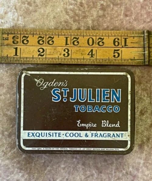 Ogden's St Julien Tobacco Empire Blend Vintage Metal Tobacco Tin Pre-1970 x2