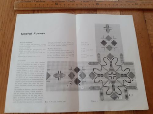 1962 J&P Coats Anchor Design  Cheval Runner leaflet instructions — image 3