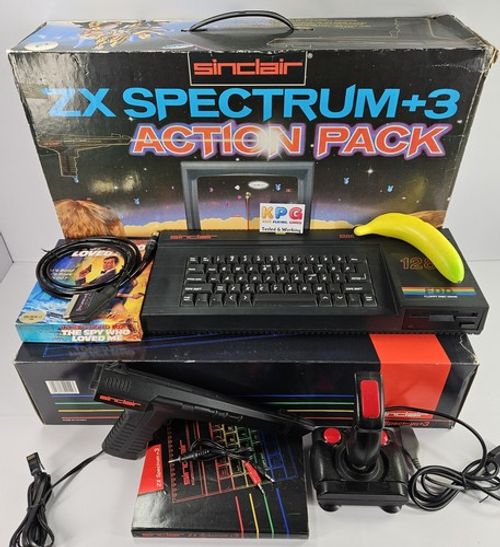 Sinclair ZX Spectrum +3 Boxed With Light Gun, Game & Cables - Tested & Working