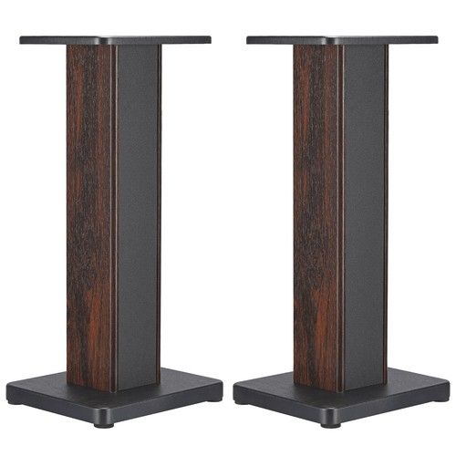 1 Pair Wood Grain Speaker Stands 23.6" Satellite Speaker Stand Hollowed Stands