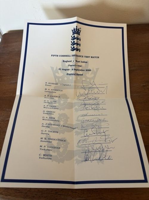 England Cricket Signed Squad Sheet