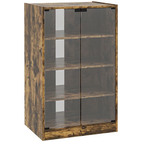 4 Tier Hi Fi Stand Record Player Stand with Adjustable Shelves Rustic Brown — image 1
