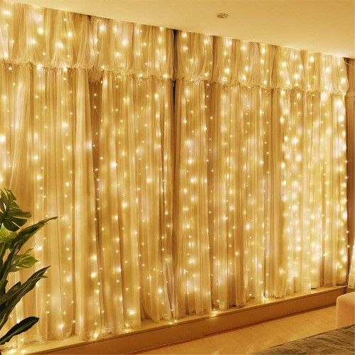 300LED Curtain Fairy Lights String Indoor/Outdoor XMAS Wedding Party Wall Decor