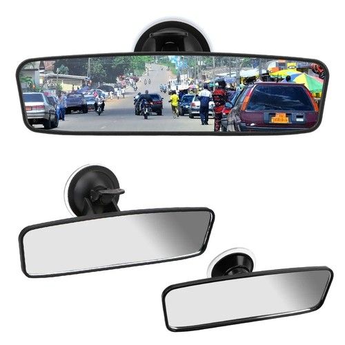 Rear View Mirror Glass Suction Cup Learner Driver Stick On 200x60 mm Interior