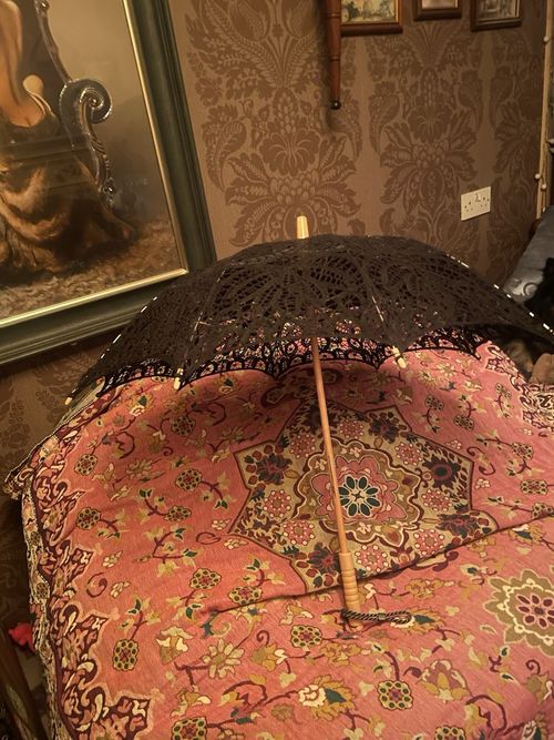 Stunning Handmade Lace Gothic Sun Protector Umbrella Great For Festivals — image 5