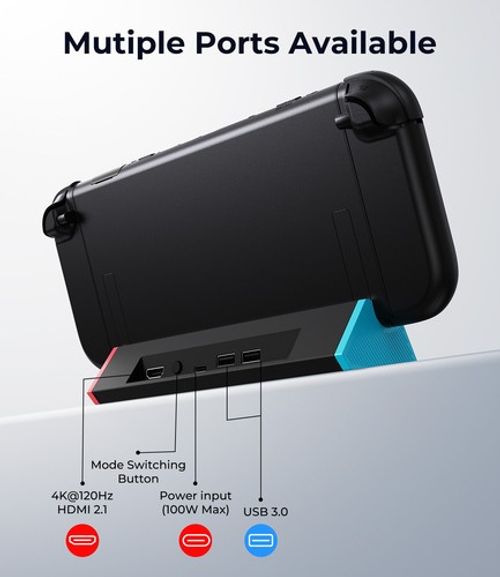 For Nintendo Switch 2 TV Docking Station 4K@120Hz HDMI Adapter Charger Portable